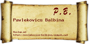 Pavlekovics Balbina névjegykártya